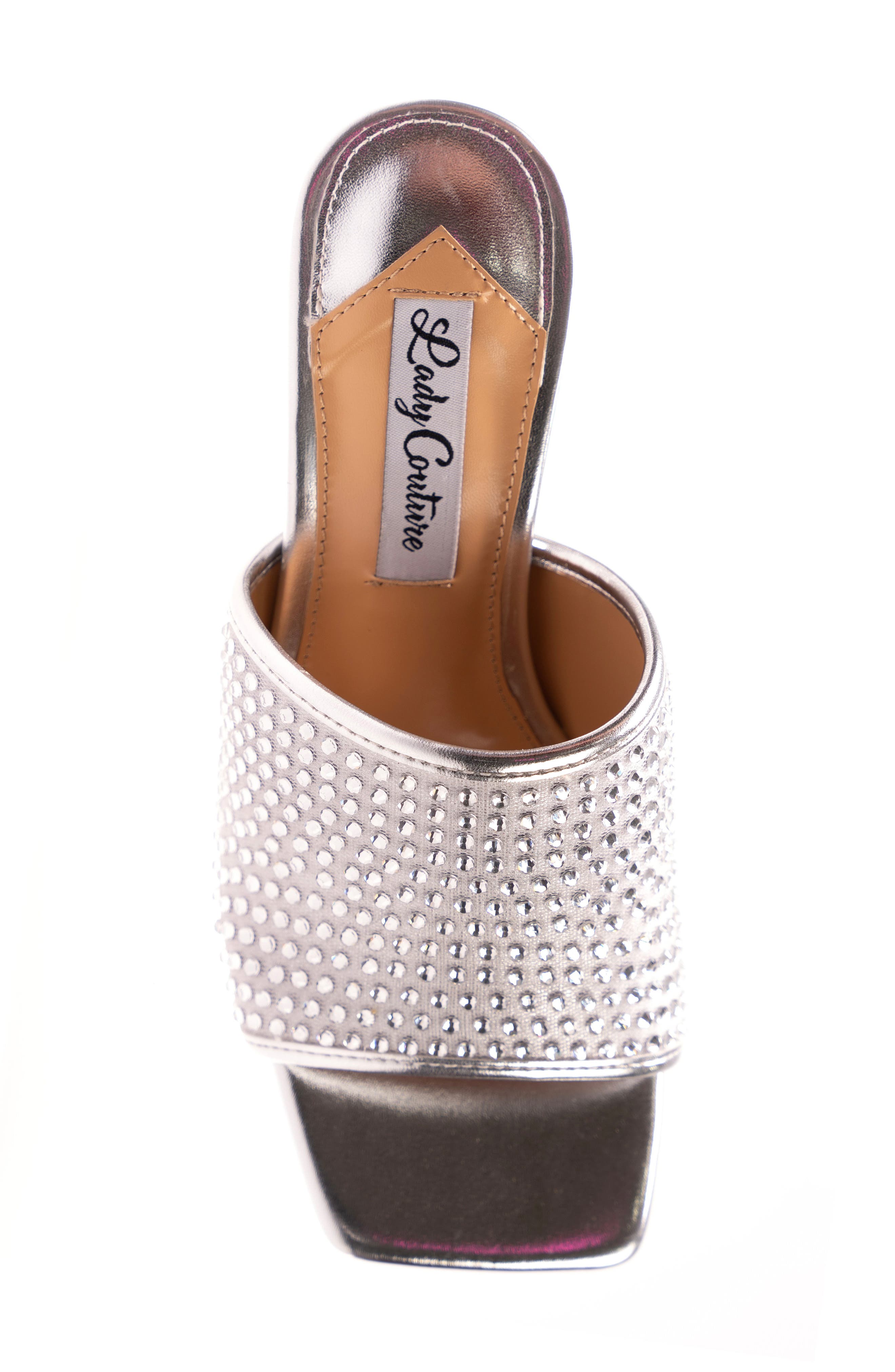 LADY COUTURE Rhinestone Slide Sandal, Alternate, color, Silver