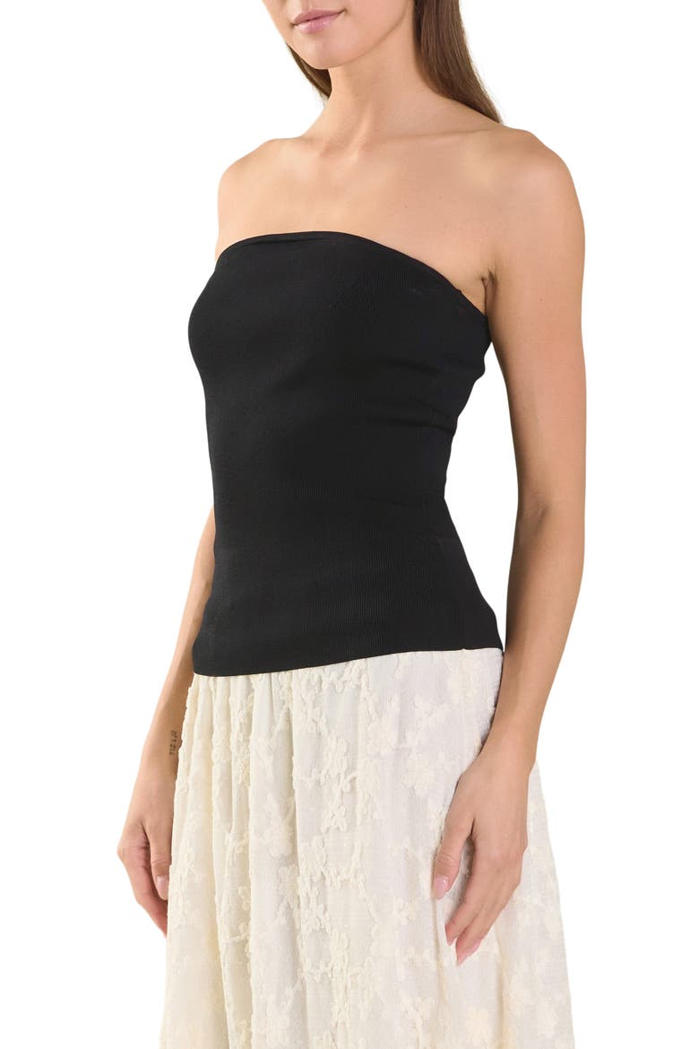 Strapless Knit Top, Alternate, color, BLACK