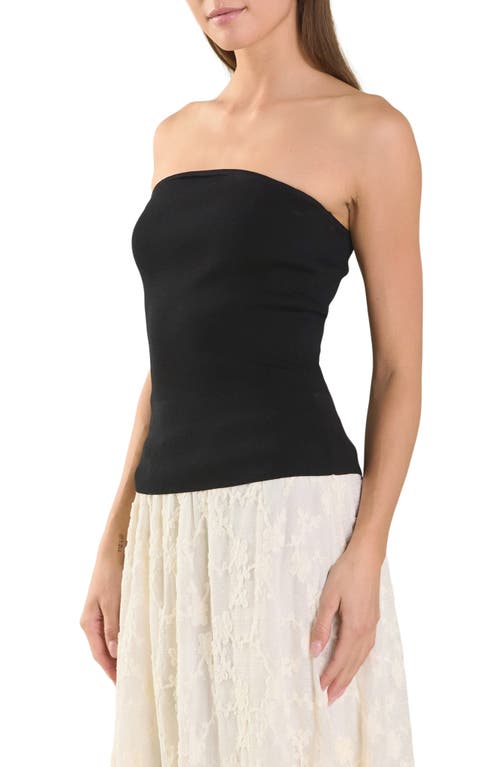 Endless Rose Strapless Knit Top In Black