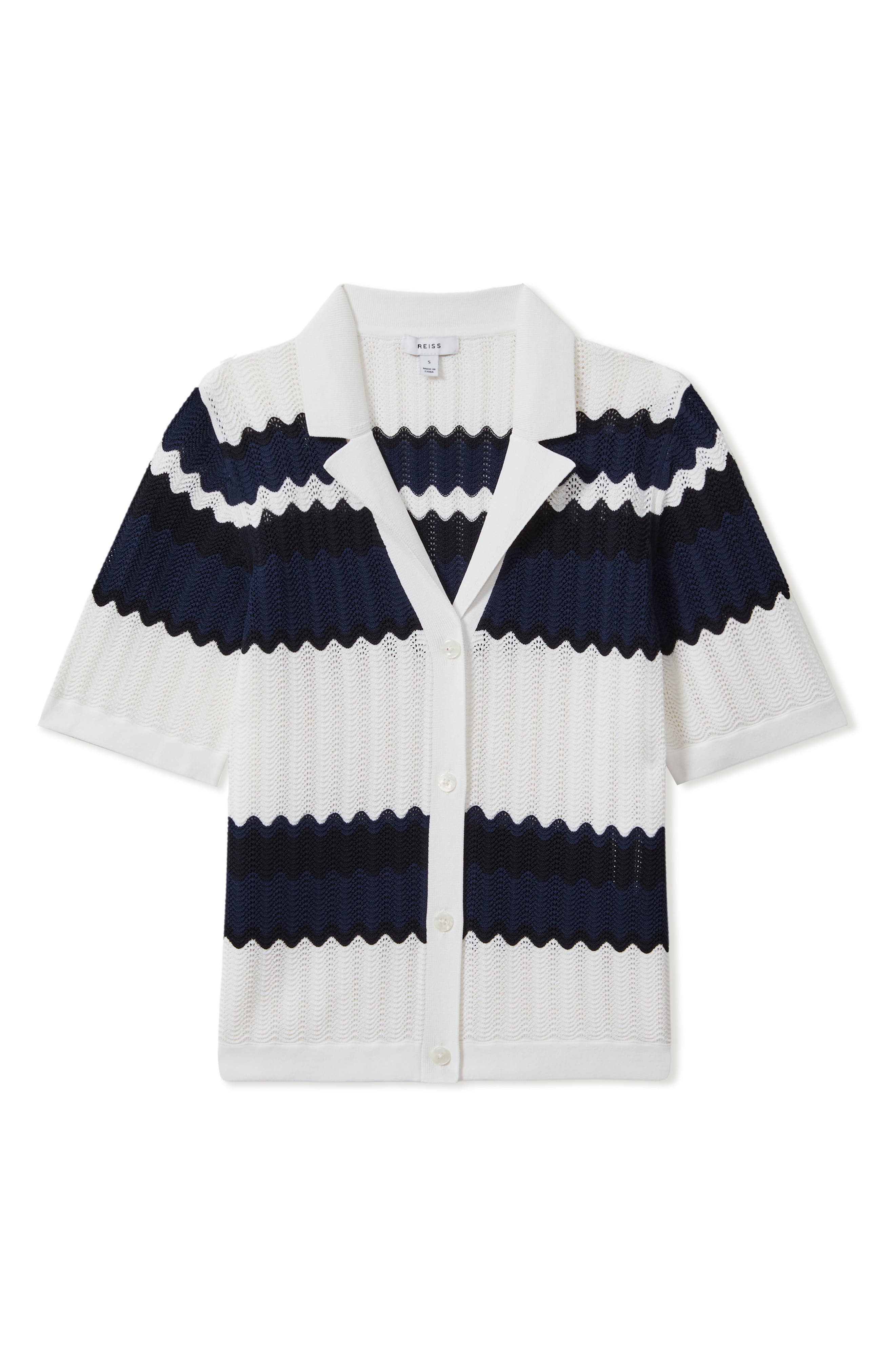 Reiss Alba Stripe Button-Up Polo Sweater (Women) | Nordstromrack