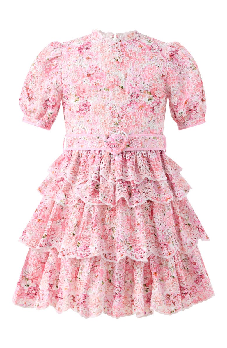 Marlo Kids Julietta Cotton Embroidered Mini Dress, Main, color, Floral