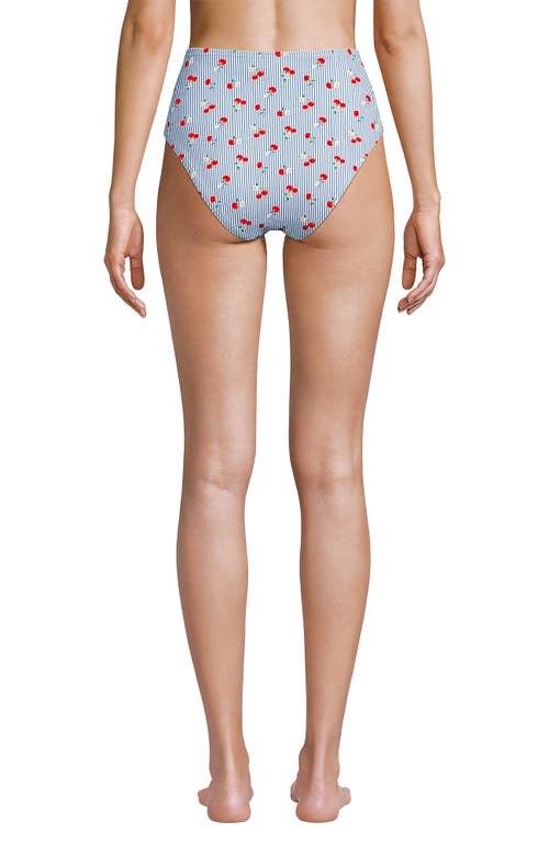 LANDS' END LANDS' END RIBBED SMOOTHING HIGH WAISTED BIKINI BOTTOMS 