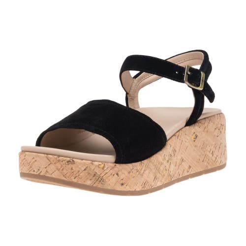 Abeo Solstice Buckle Sandal In Black Suede - Regular