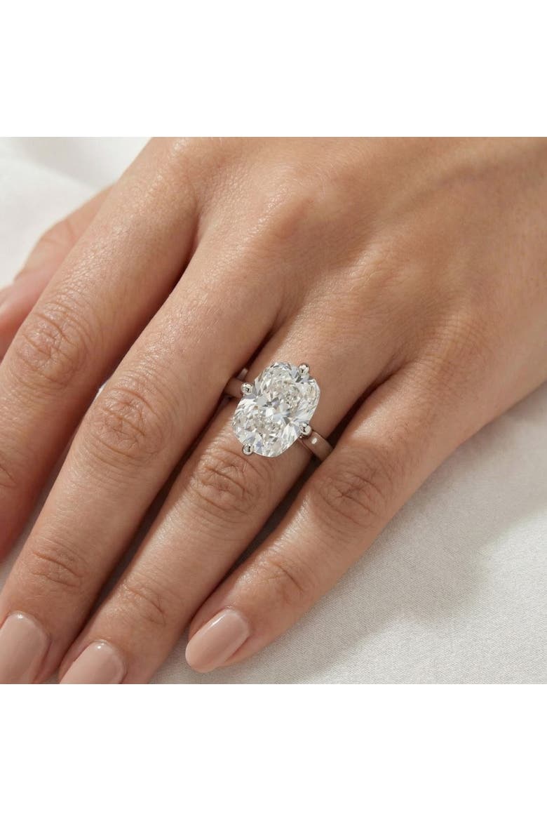 Certified 4Ct Elongated Cushion Diamond Cigar Band Engagement Ring Lab Grown, Alternate, color, 14k Yellow Gold