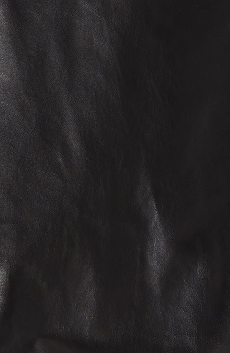 AMIRI Sport Logo Lambskin Leather Jacket, Alternate, color, Black