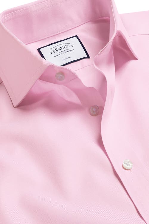 CHARLES TYRWHITT CHARLES TYRWHITT NON-IRON TWILL CUTAWAY SLIM FIT SHIRT DOUBLE CUFF
