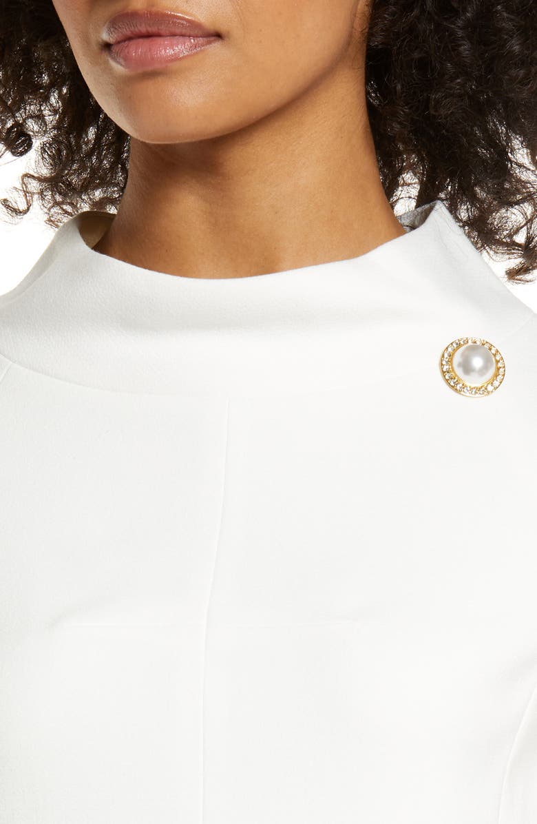 Harper Rose Stand Collar A-Line Dress, Alternate, color, 