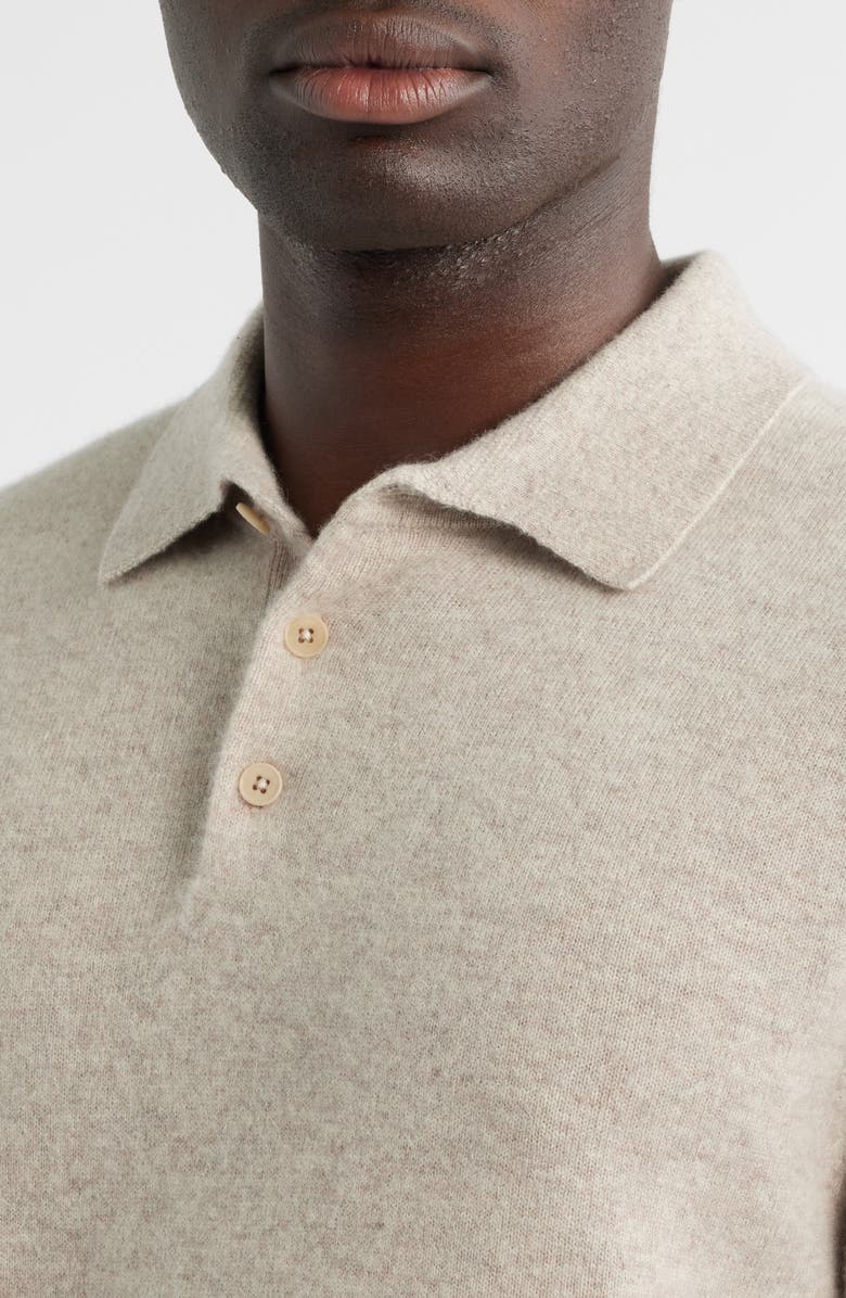 Nordstrom Cashmere Polo, Alternate, color, Beige Hummus Heather