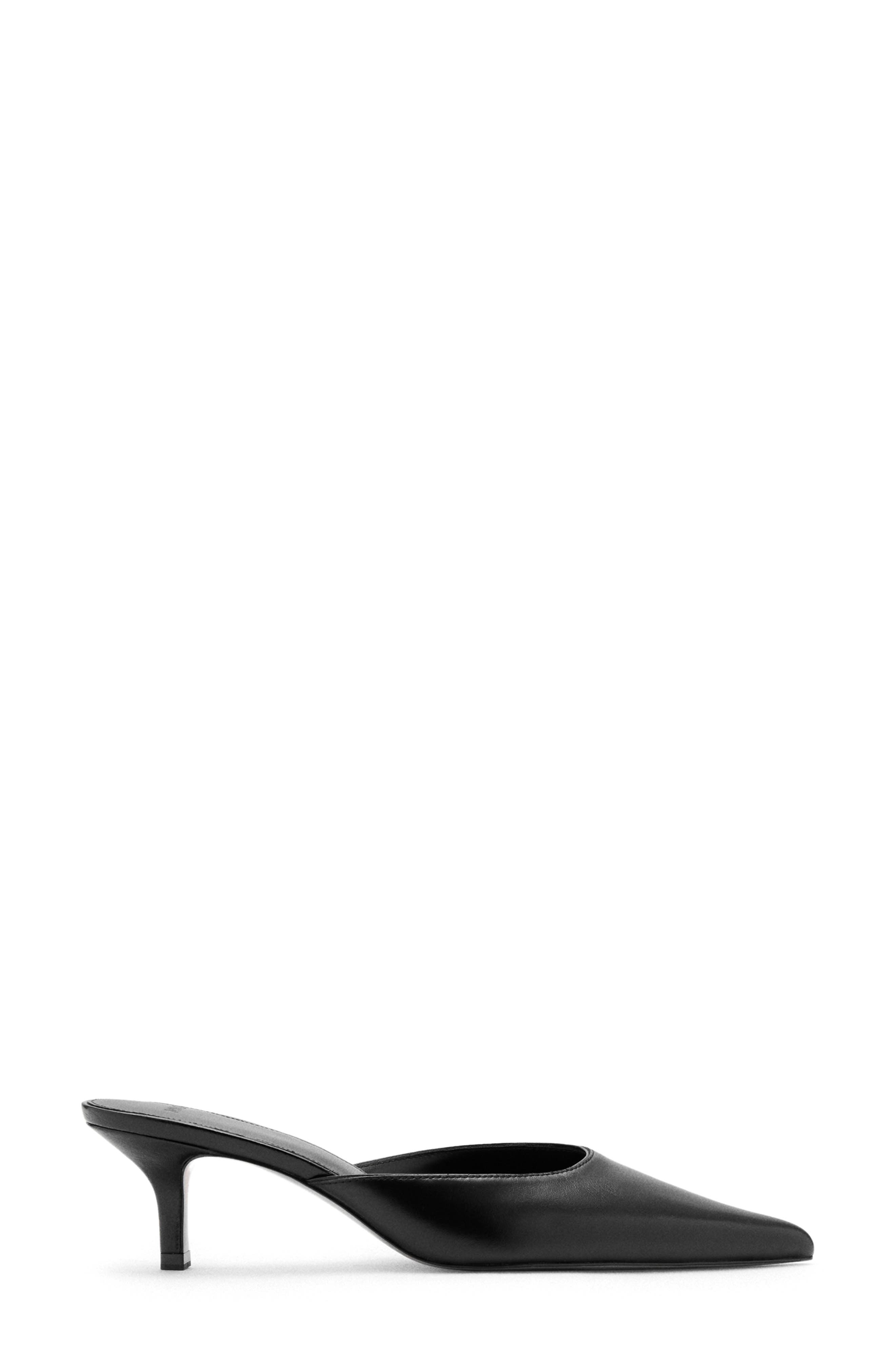 MANGO Pointed Toe Kitten Heel Mule, Alternate, color, 