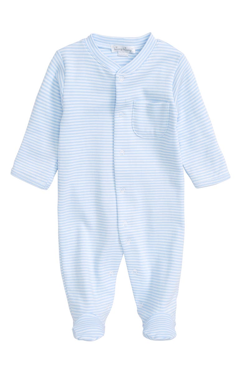 Kissy Kissy Stripe Pima Cotton Footie, Main, color, 