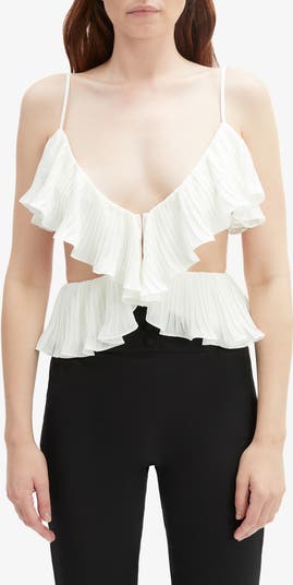 Ilara Ruffle Pleated Cutout Camisole