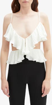 Bardot Ilara Ruffle Pleated Cutout Camisole