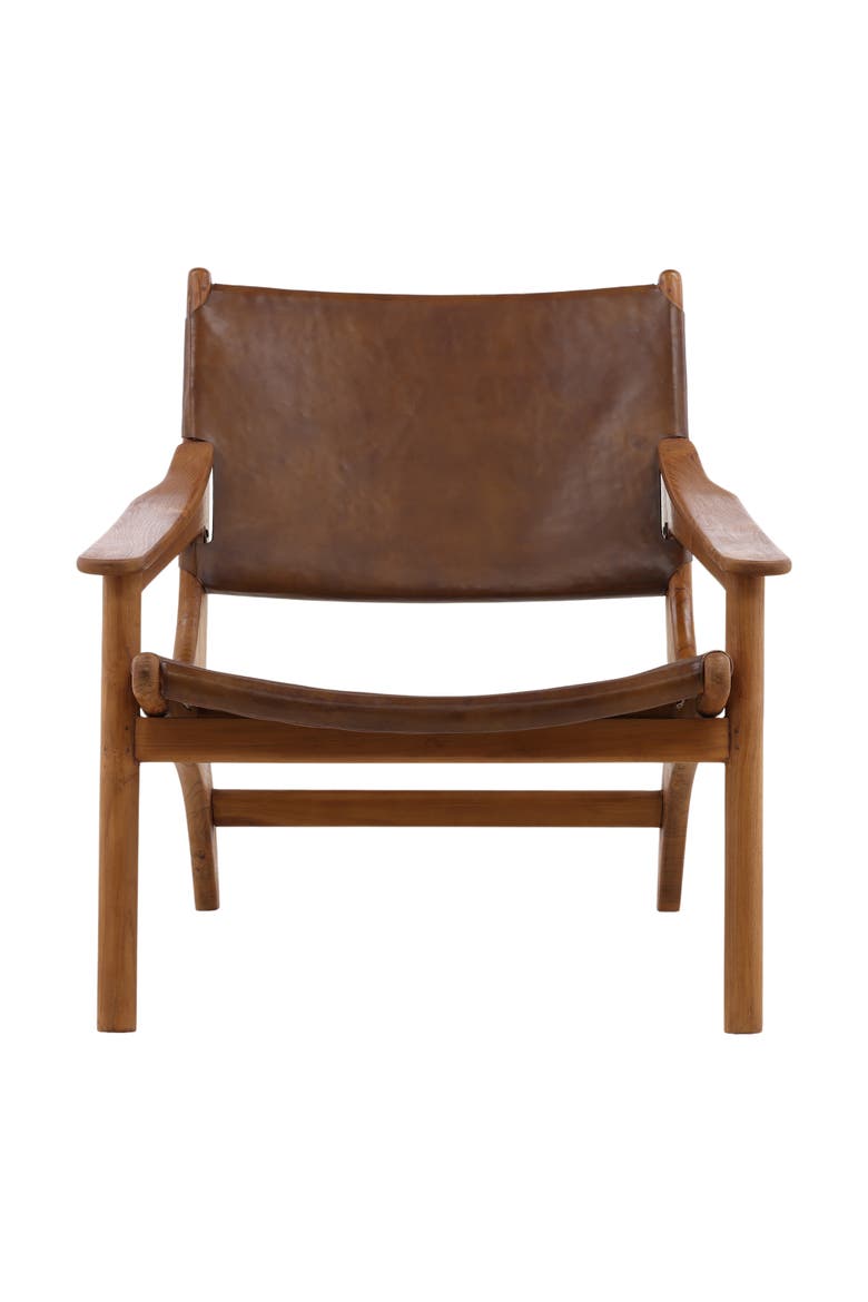Maddox Leather Accent Chair, Alternate, color, Natural