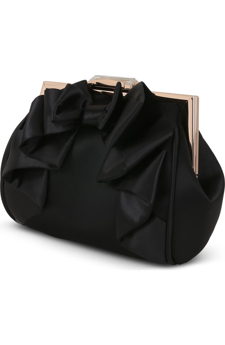 Jewel Badgley Mischka Mae Bow Pouch Clutch, Alternate, color, Black