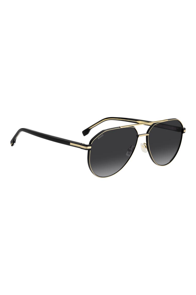 60mm Pilot Sunglasses, Alternate, color, GOLD BLACK/ DARK GREY SF