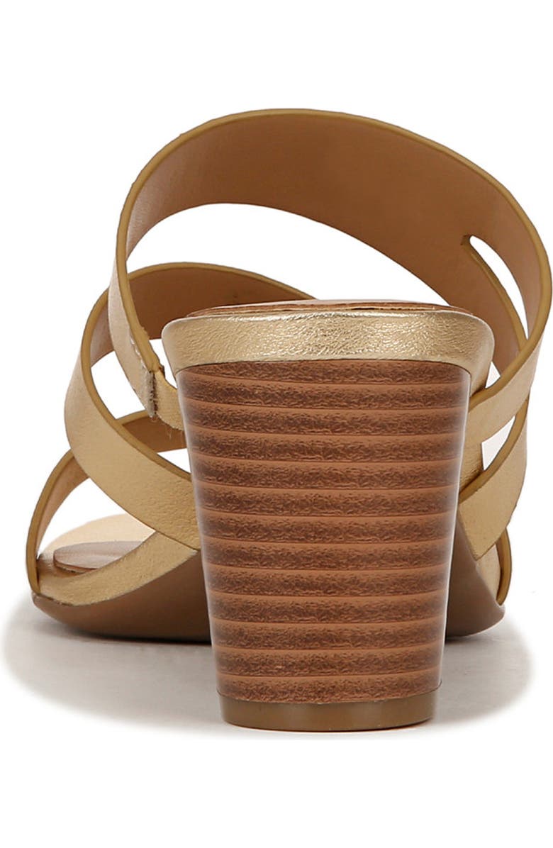 Naturalizer Beaming Block Heel Slide Sandal, Alternate, color, Dark Gold Faux Leather