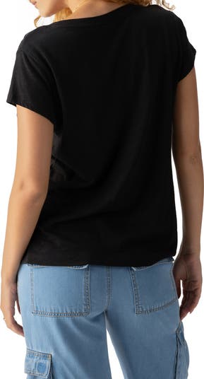 Sanctuary The New Girl Split Neck T-Shirt | Nordstrom