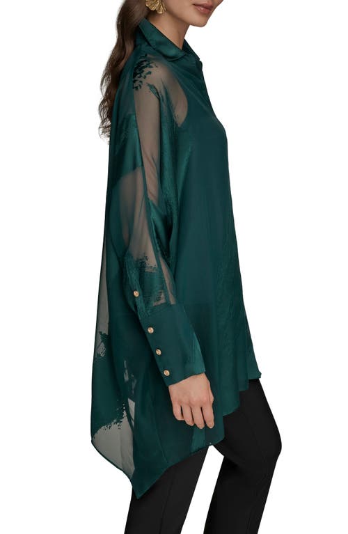 Donna Karan New York Brushstroke Burnout Tunic In Gold