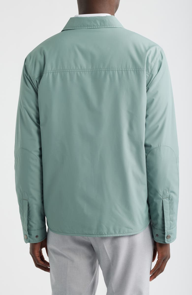 Peter Millar Brighton Water Resistant Snap Front Shirt Jacket, Alternate, color, Willow