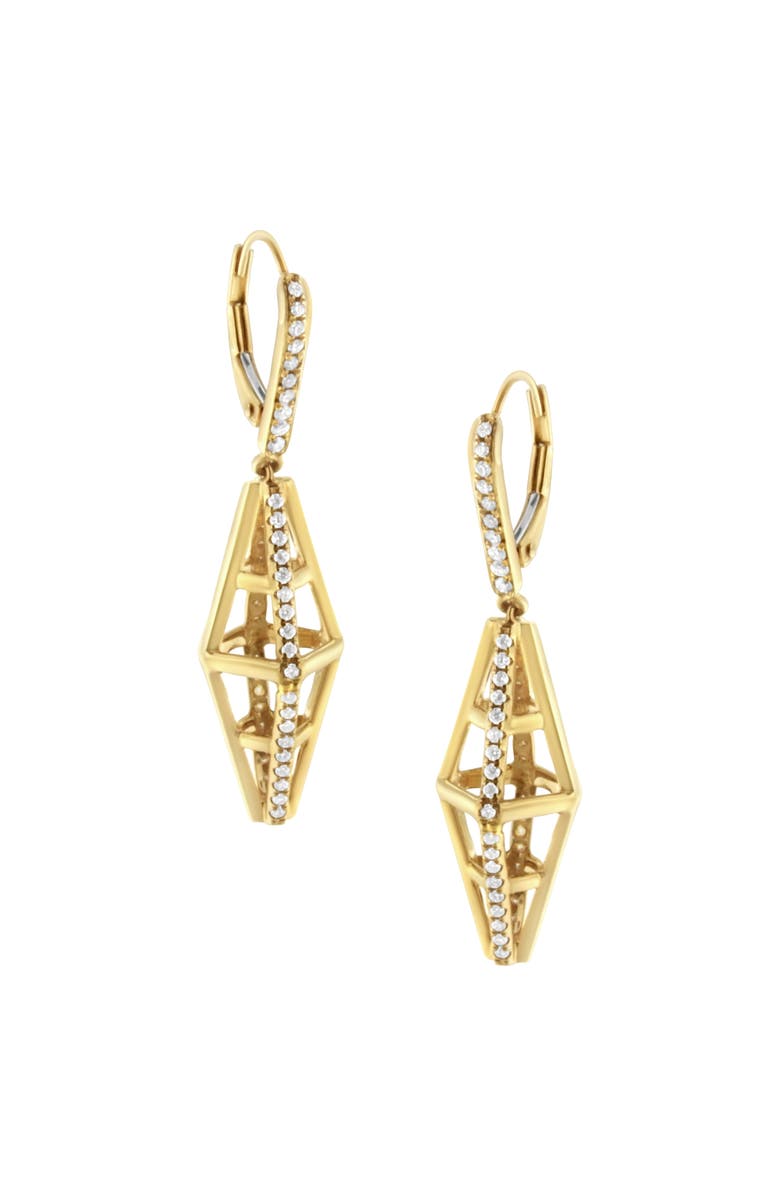 Haus of Brilliance 14K Yellow Gold 5/8 Cttw Diamond Geometrical Pillar Drop and Dangle Earrings, Alternate, color, Yellow