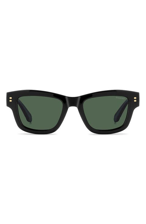49mm Small Polarized Rectangular Sunglasses