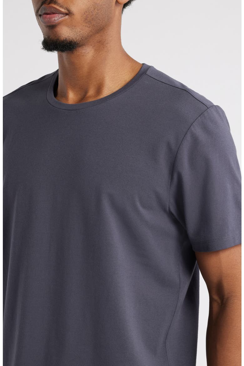 Crewneck Stretch Cotton T-Shirt, Alternate, color, GREY STONEHENGE