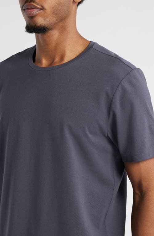 Open Edit Crewneck Stretch Cotton T-shirt In Blue