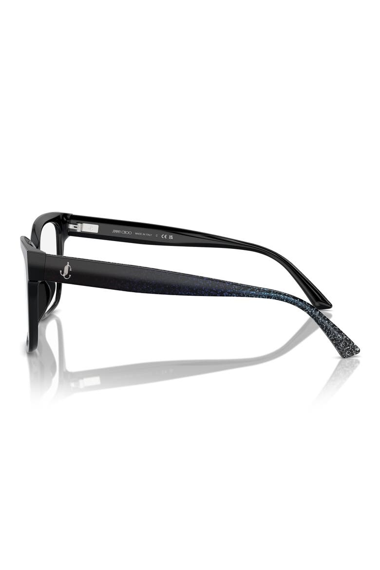 53mm Pillow Optical Glasses, Alternate, color, BLACK / DEMO LENS