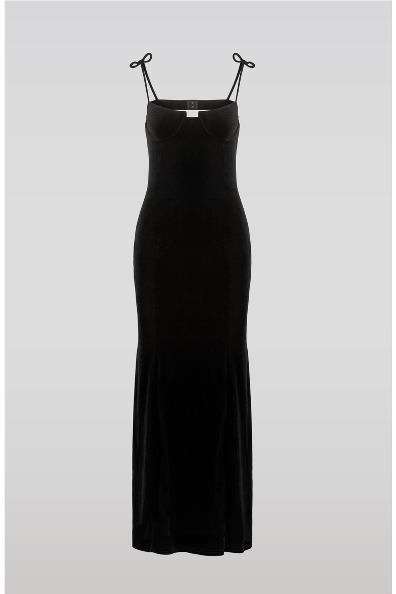Open Back Velvet Dress, Alternate, color, Black