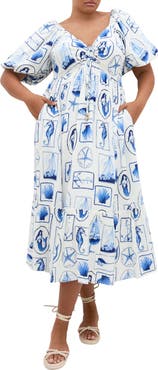 City Chic Giselle Allover Print Maxi Dress