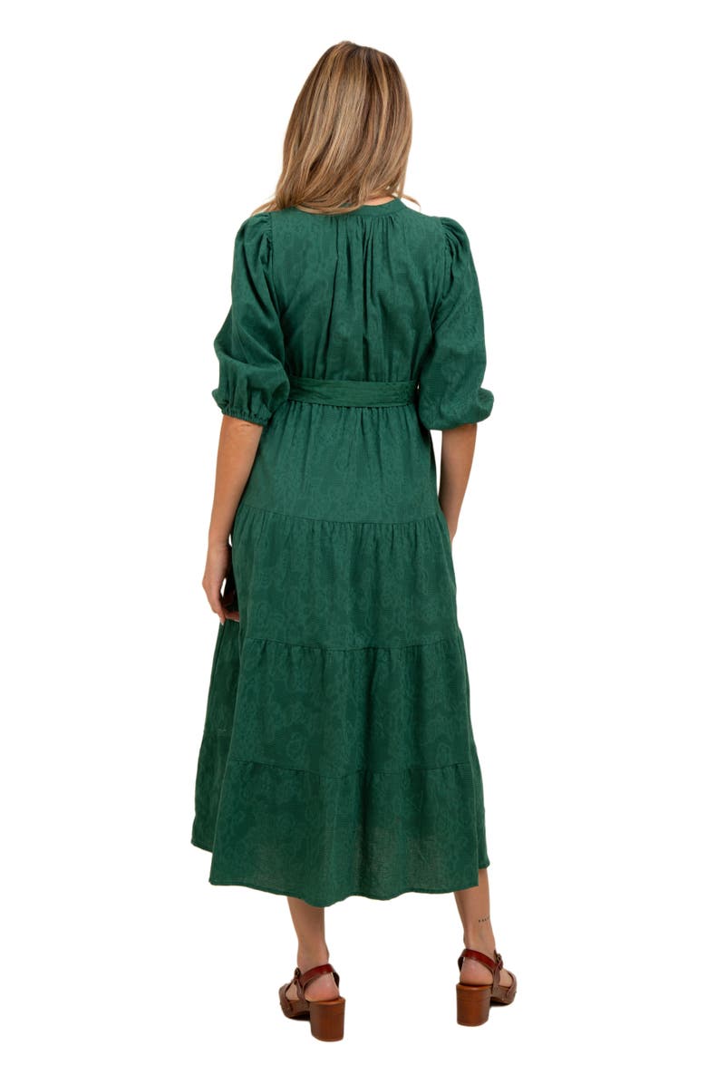 PinkBlush Floral Jacquard Button Front Tiered Dress, Alternate, color,