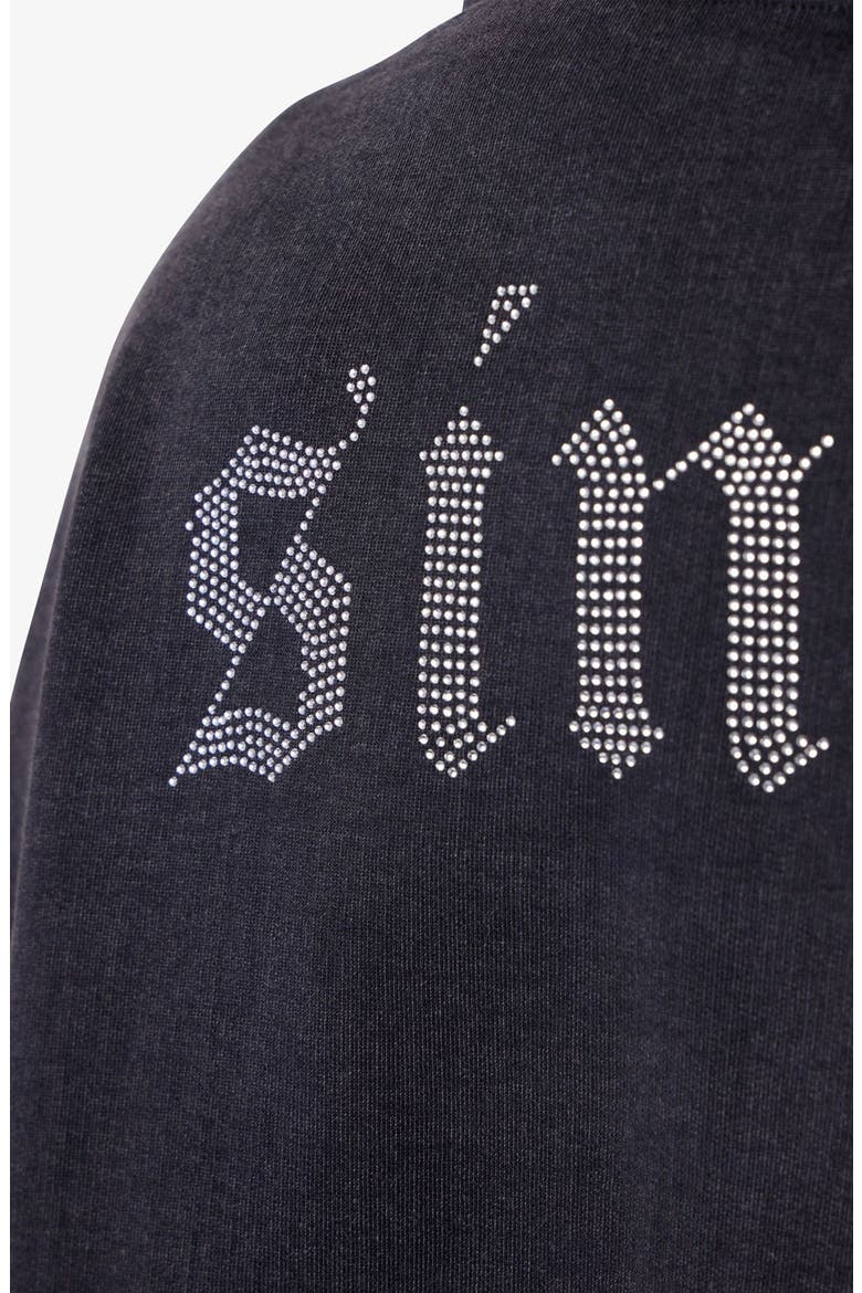 Saints & Sinners Embellished Hoodie, Alternate, color, BLACK