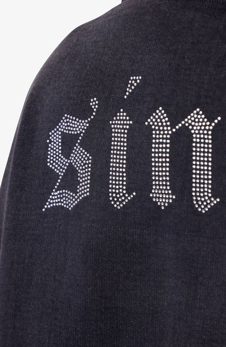 mnml Saints & Sinners Embellished Hoodie, Alternate, color, Black