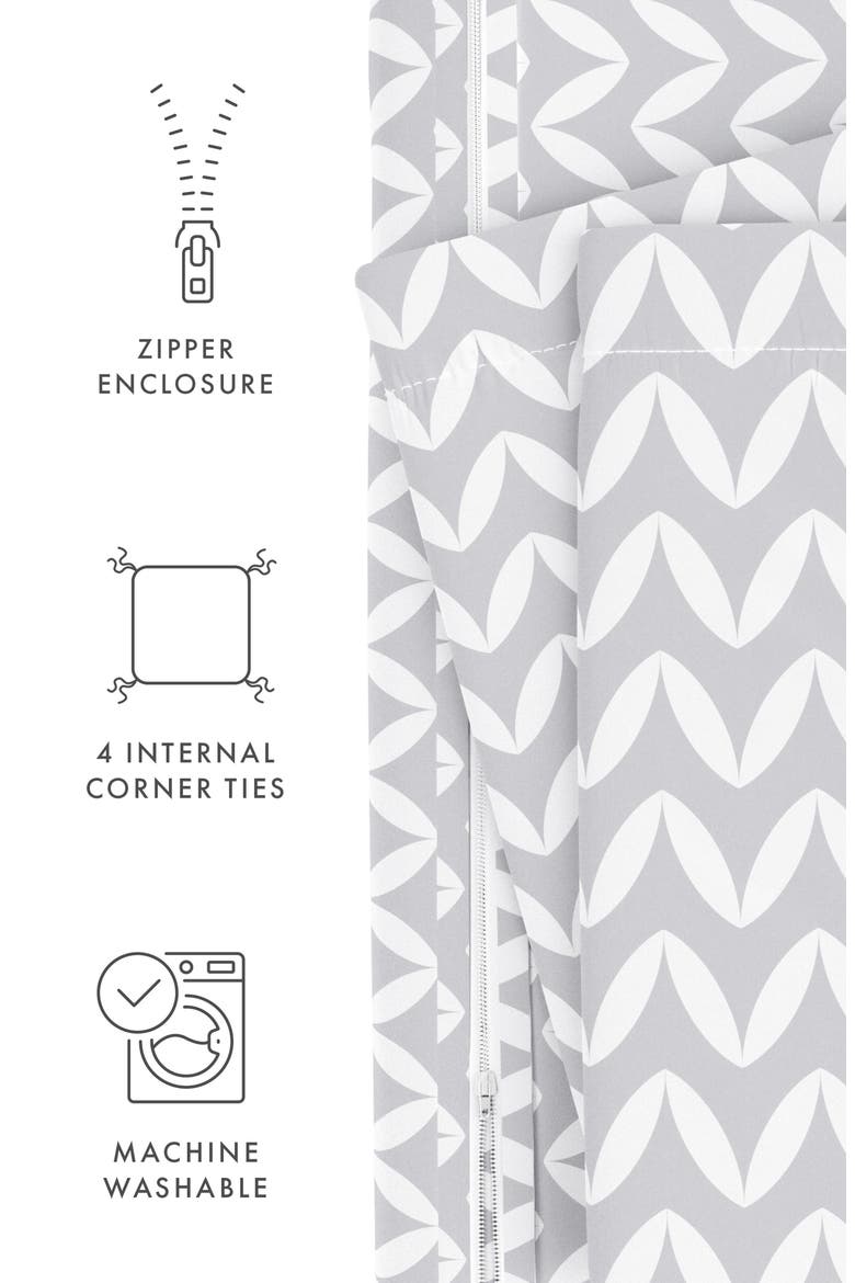 IENJOY HOME Premium Ultra Soft 3-Piece Puffed Chevron Print Duvet Cover Set, Alternate, color, GRAY