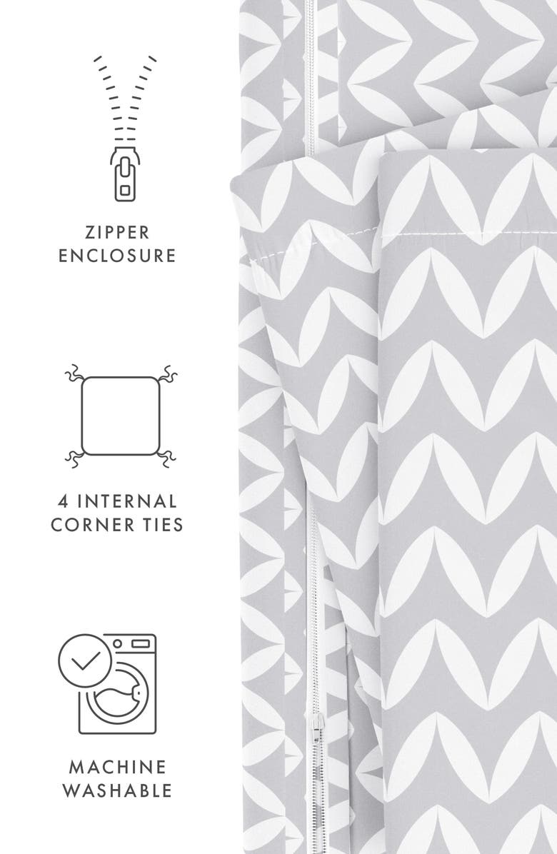 HOMESPUN IENJOY HOME Premium Ultra Soft 3-Piece Puffed Chevron Print Duvet Cover Set, Alternate, color, Light Gray