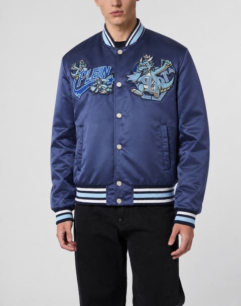 Satin Bomber Plein Dragon Stones Men