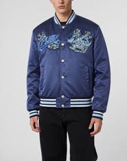 PHILIPP PLEIN Satin Bomber Plein Dragon Stones Men