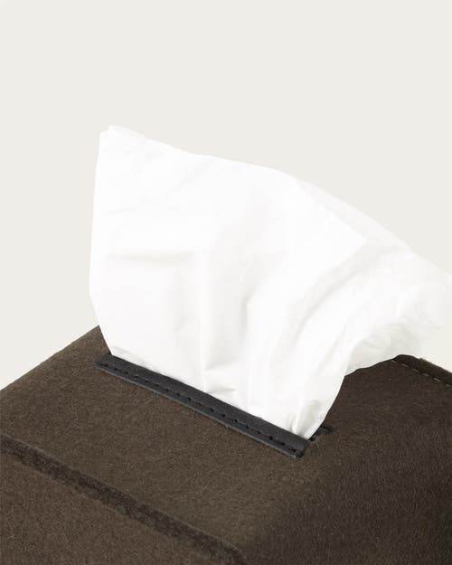 Graf & Lantz Graf Lantz Merino Wool Small Tissue Box Cover In Brown