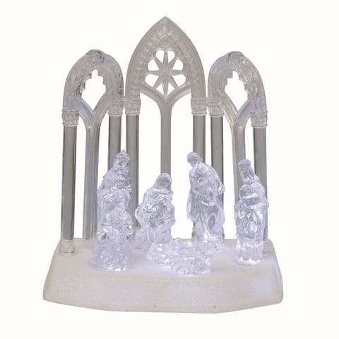 Multicolor Light Up Musical Nativity Scene Acrylic Christmas Decor