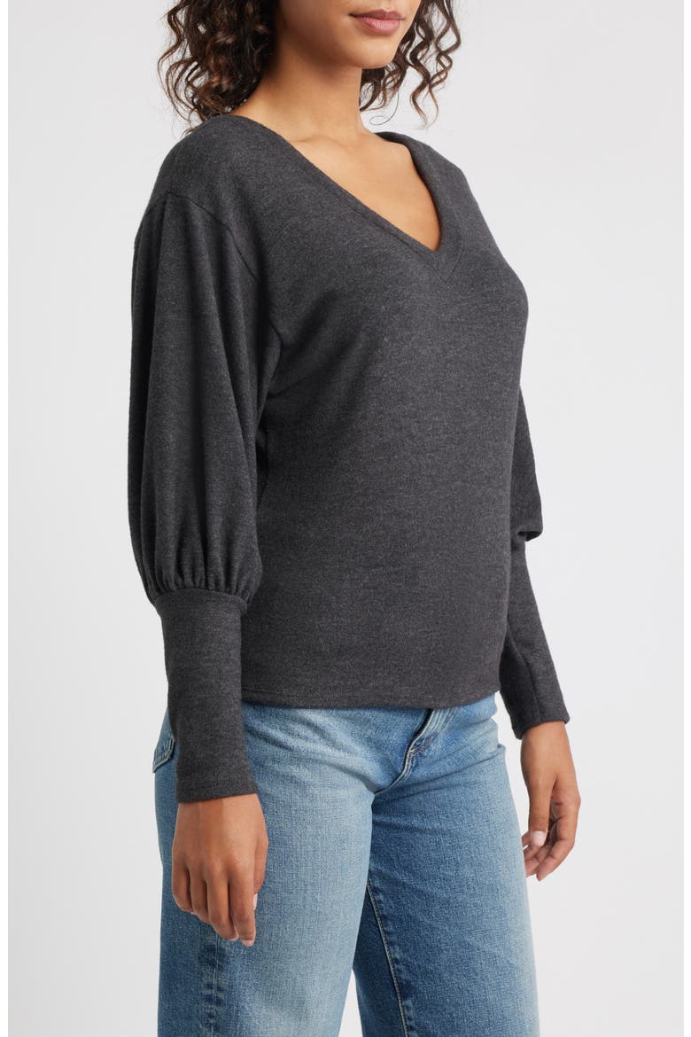 Brushed Jersey Top, Alternate, color, CHARCOAL
