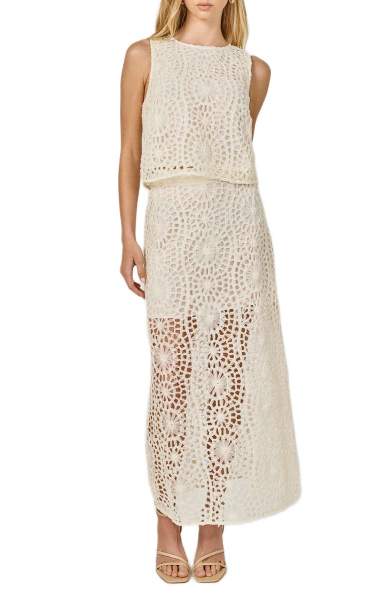 Endless Rose Texture Sleeveless Crop Top, Alternate, color, Cream