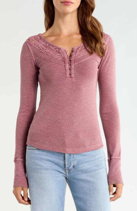 Lace Yoke Henley Top