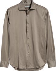 Canali Regular Fit Cotton Jersey Dress Shirt