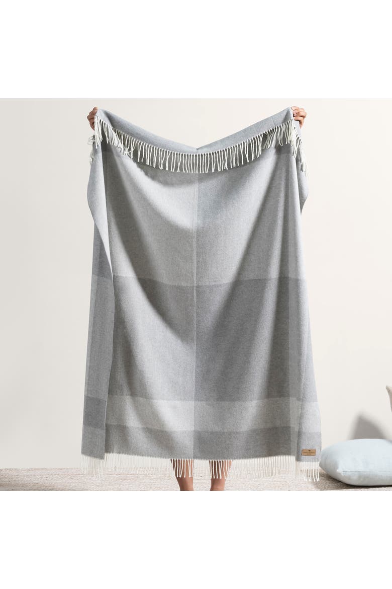 Hampton Plaid Herringbone Throw, Alternate, color, Pebble