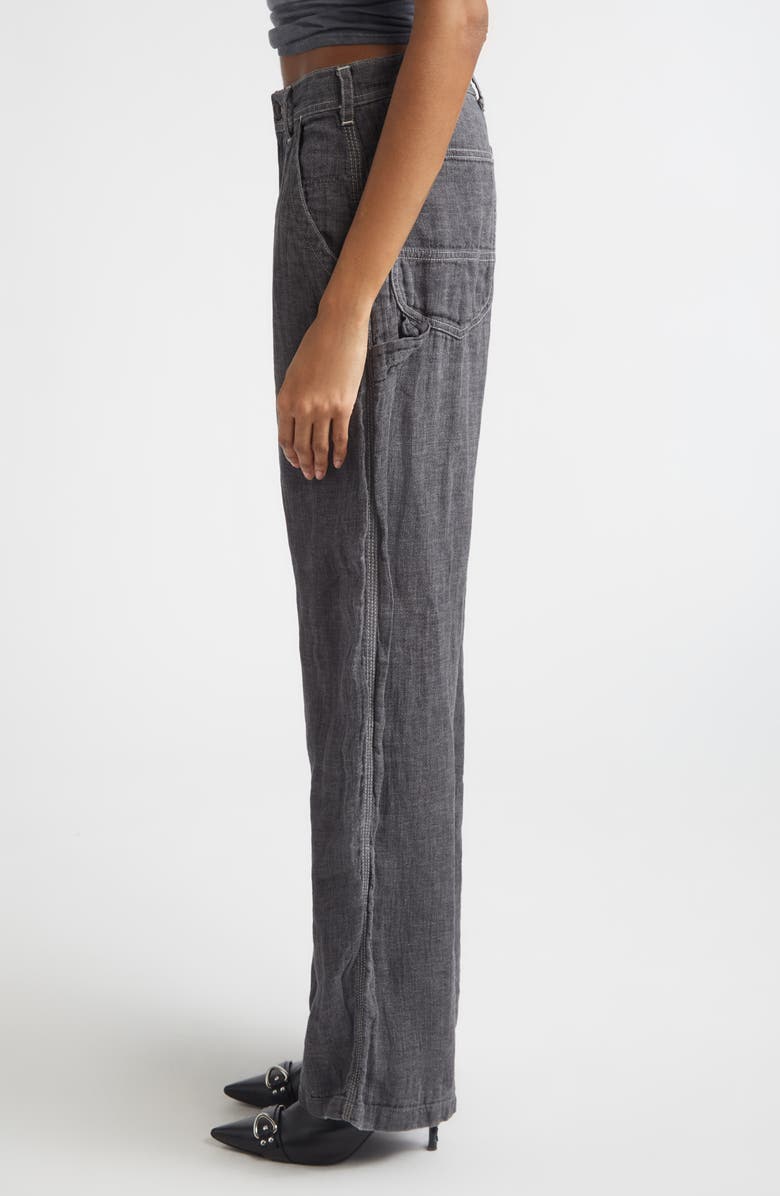 R13 Linen & Cotton Carpenter Pants, Alternate, color, Charcoal Grey Linen