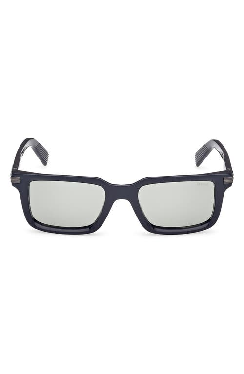 Zegna 53mm Rectangular Sunglasses In Black