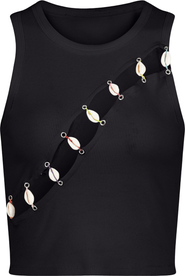ÚCHÈ Cowrie Shell Embellished Tank Top