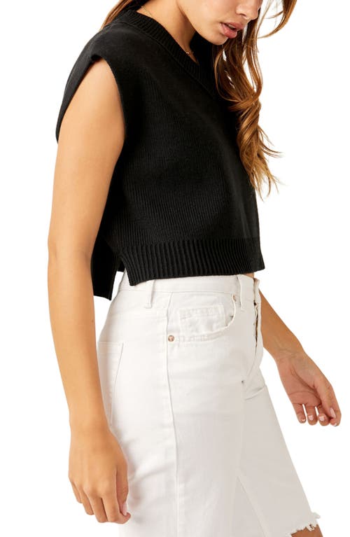 Free People Women's Easy Street Crop Sweater Vest In Black