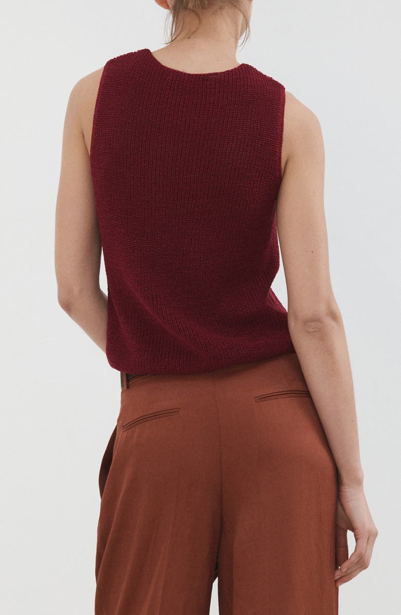 MANGO Knit Sleeveless Top, Alternate, color, Maroon