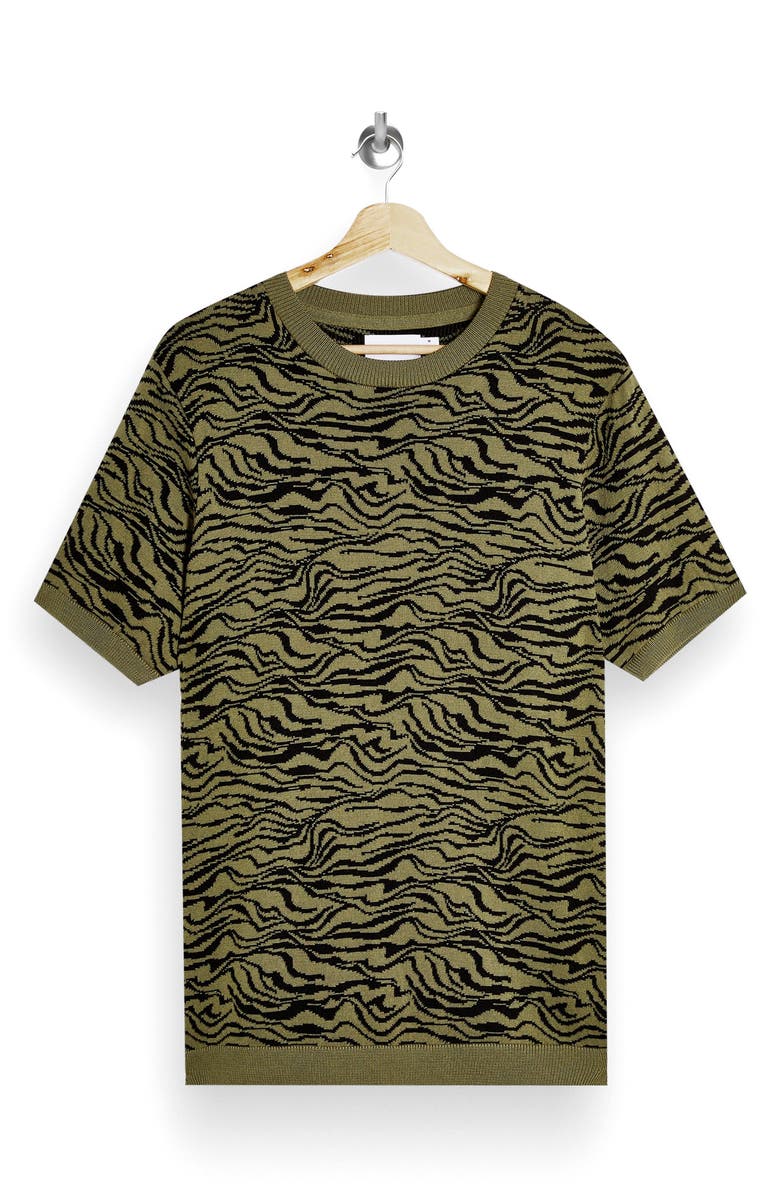 Topman Zebra Crewneck Pullover, Alternate, color,